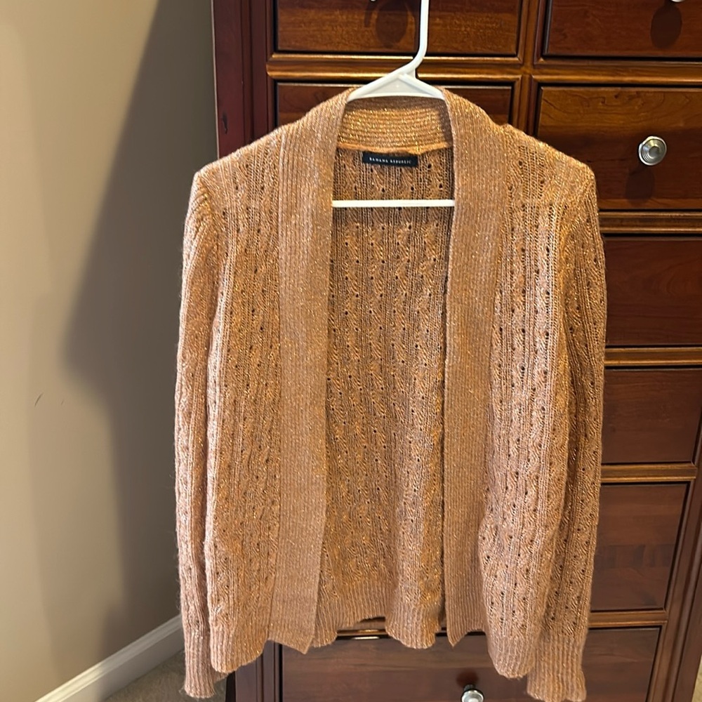 Banana Republic women’s cardigan sweater, rust color/brown, large, great 4 Fall